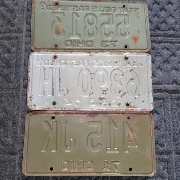 Vintage Early '70s Ohio License Plates Lot of 3 - Picture 3 of 5